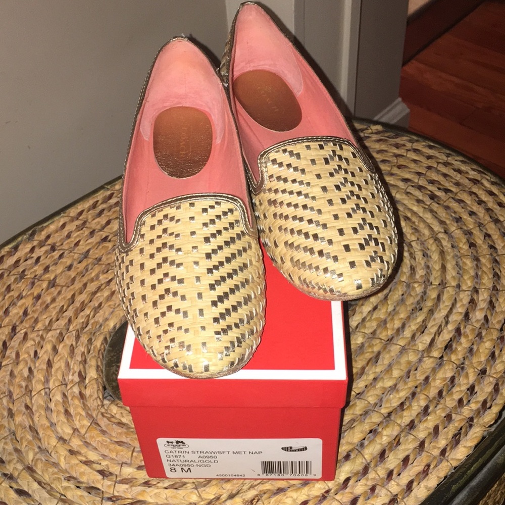 Coach Catrin Straw Loafer Shoe